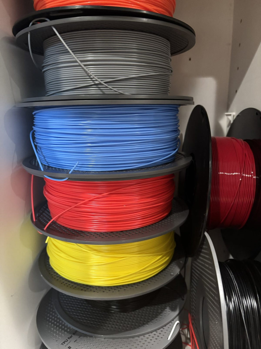 Filament spools used for replacement parts