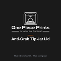 Anti-grab tip jar lid for a wide-mouth mason jar