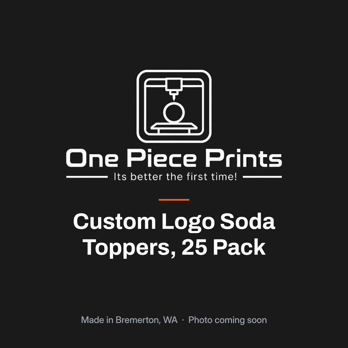 Custom logo soda toppers, 25 pack