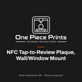 NFC tap-to-review plaque for a wall or window