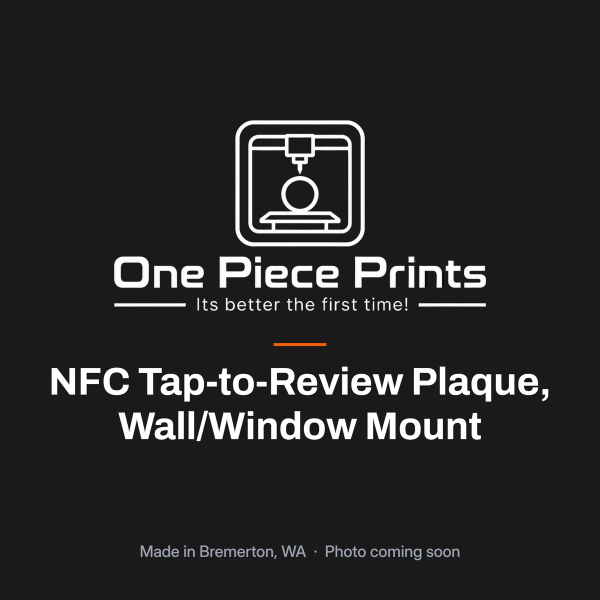 NFC tap-to-review plaque for a wall or window