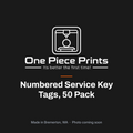 Numbered service key tags for auto and marine shops