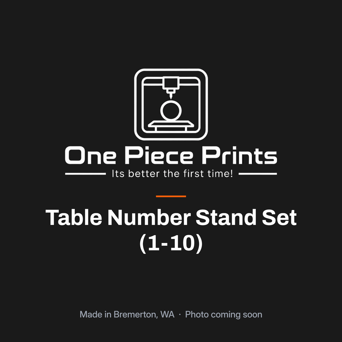 Numbered table stands 1 to 10 with a restaurant logo